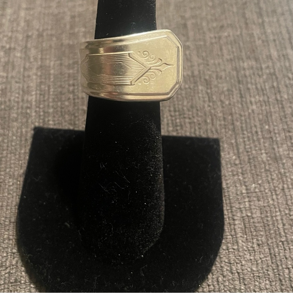 Handmade silver plate spoon ring